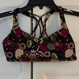 Lululemon Athletica Floral Sports Bra - Black and Red